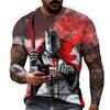 Templar Skull 3D Digital Printed Men's Personalized Round Neck Short Sleeved T-shirt