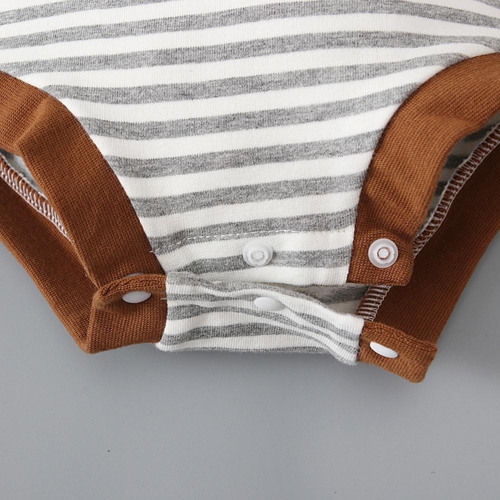 Novorozenci Chlapci Dívky Dlouhé Rukávy Pruhované kombinézy Oblečení pro 0-24 měsíců