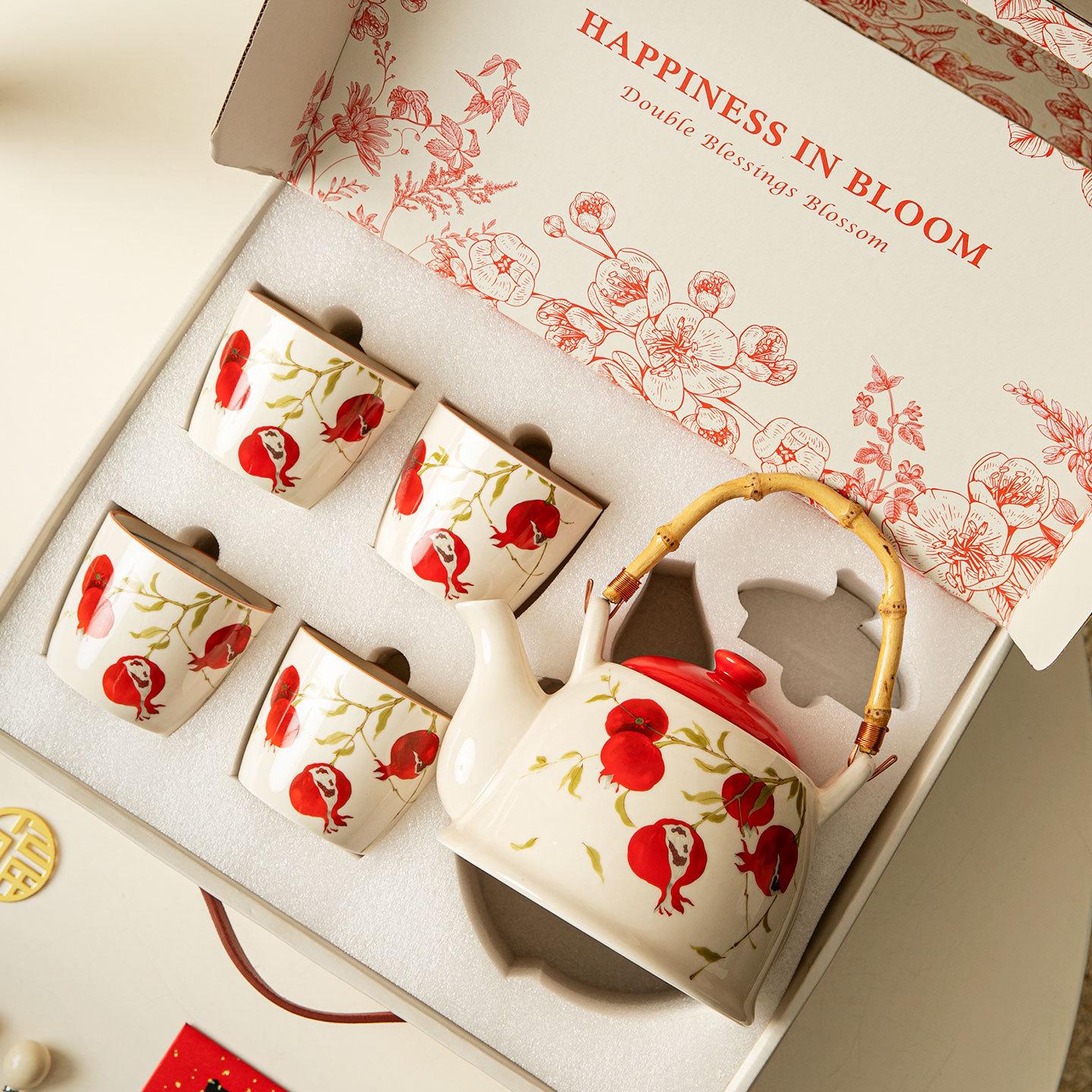 High-End Ceramic Teapot Set: Perfect Housewarming or Wedding Gift for Tea Lovers 1000ml
