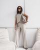 2025 European & American Autumn/Winter Women's Sleeveless Solid Casual T-Shirt and Wide-Leg Pants Set