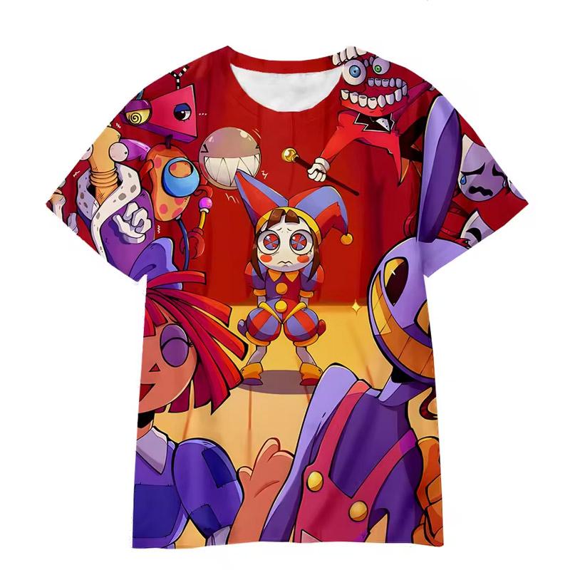Niesamowity Cyfrowy Cyrk Koszulki Anime Niesamowity Cyfrowy Cyrk Dzieci Cosplay Koszulka Drukowana 3D Dla Chłopców dziewczęca koszulka