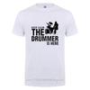 Mens Tops Tee Keep Calm The Drummer Is Here Printing T Shirt For A Drummer And Drums Cotton Short Sleeves O Neck TShirt Tshirt