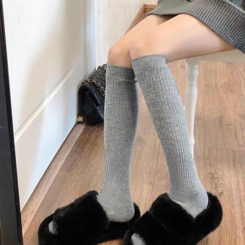 

Зимние носки до середины икры в полоску в стиле преппи для женщин