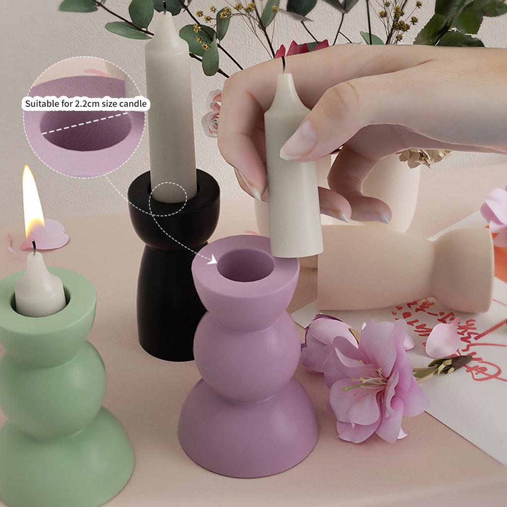 Resin Casting Candle Holder Silicone Mold Semicircle Geometric Mold Suitable for Epoxy Candle Holder Family Table Decor