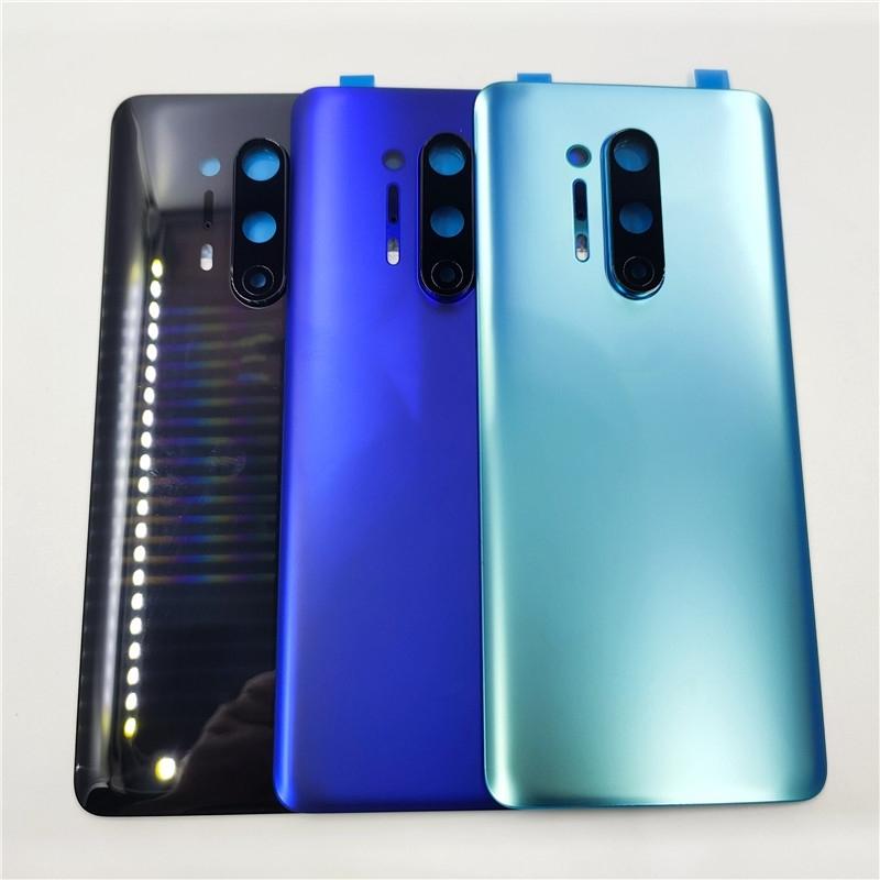 Glass Back Door Lid For OnePlus 8 Pro Battery Cover Rear Housing Shell Panel With Camera Lens Adhesive Sticker
