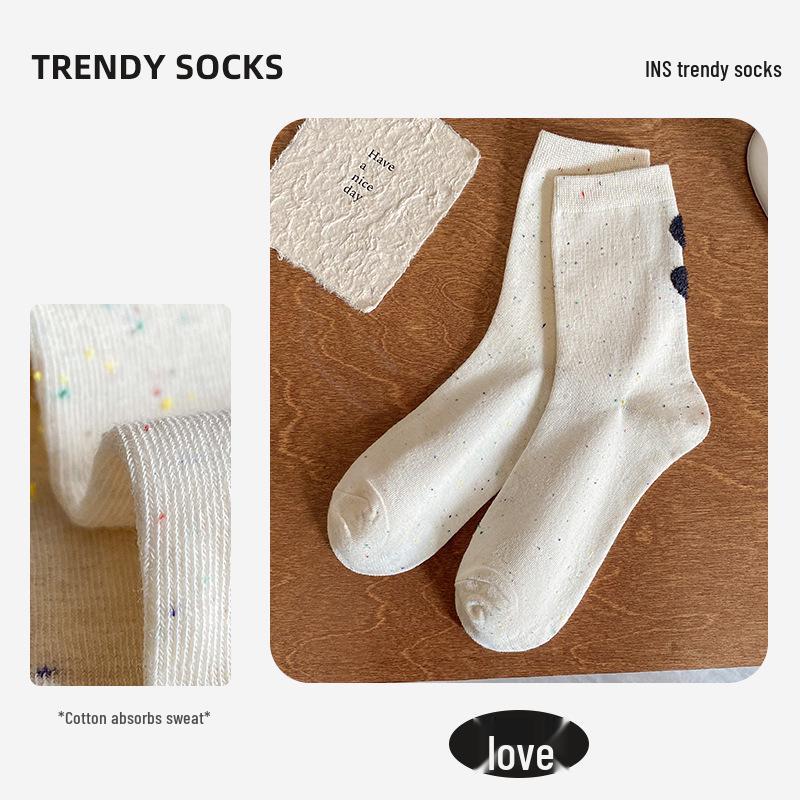 

Модные мультяшные носки с рисунком медведя и вишенки в горошек для женщин - Милые носки средней длины в студенческом стиле Individually Packaged, One Size