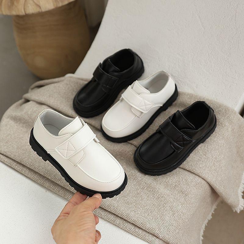 Boys Leather Shoes Soft Sole Boys Middle School and Older Students with Suit Black Performance Shoes Girls Single Shoes