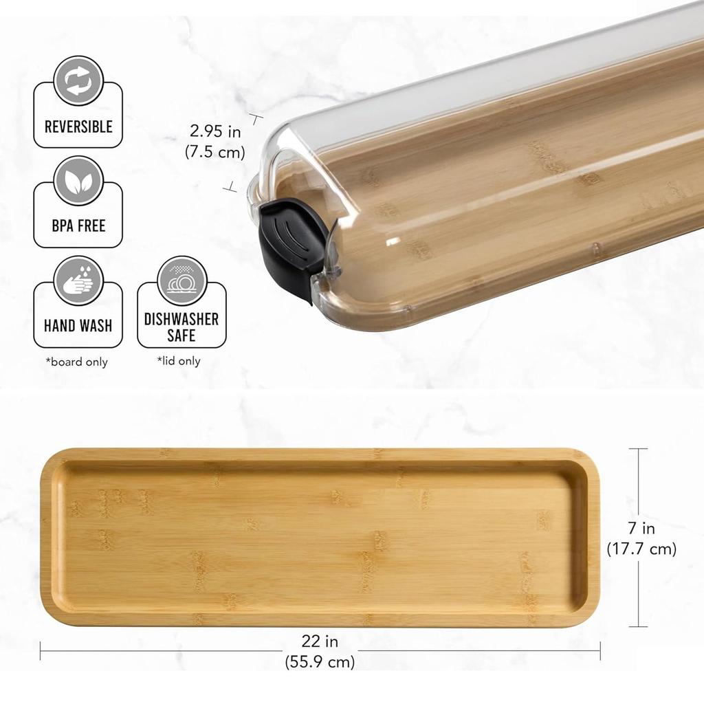 Mehrzweck- tragbare Wurst- und Käseplatte mit Deckel, Klarer Deckel, Haushalts-Käseschneidebrett für Snacks, Wurstplatte, Picknick, Brot