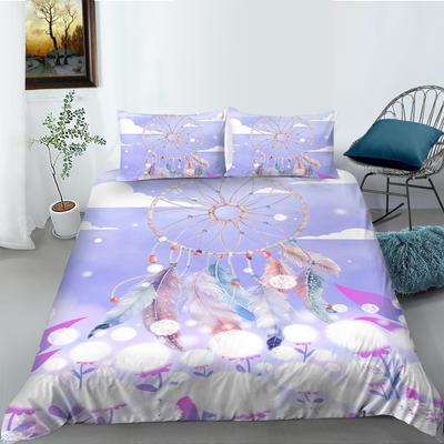 Set Husă Pilotă Dream Catcher Set Huse Pătură Drăguțe Colorate Imprimeu 3D Stil Boho Pat Poliester Husă Plapumă Mărime King Queen
