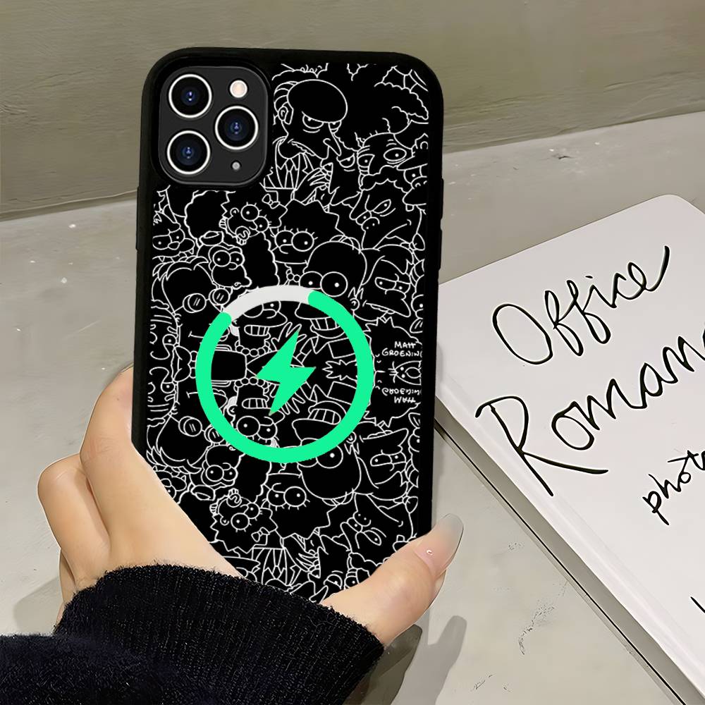 Funny Cartoon S-Simpsons Phone Case For IPhone 17 Air 16 15 14 13 12 11 Pro Max Plus For Magsafe Wireless Charge Cover