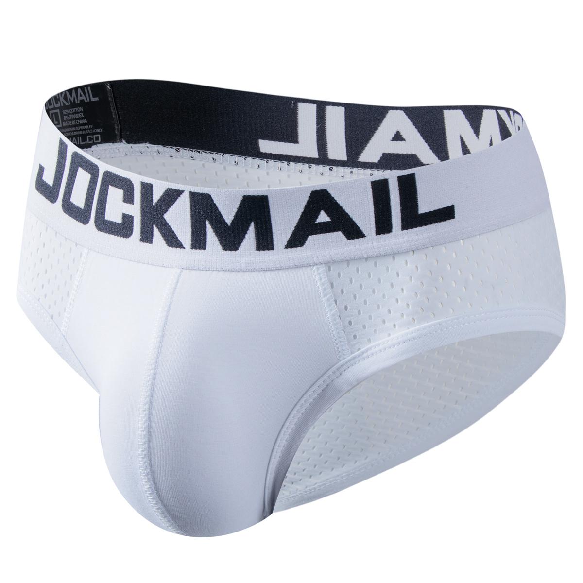 

Трусы JOCKMAIL, модное мужское нижнее белье из дышащей сетки с низкой талией, простые повседневные трусы XXL белый