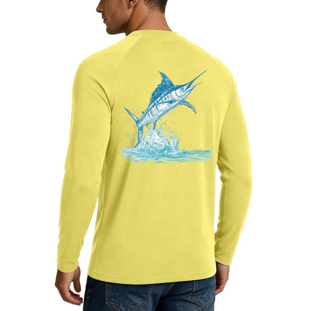 Men's Long Sleeve UPF50+ Sun Protection Shirt Stretch Lightweight Outdoor Sports Fishing Running Top