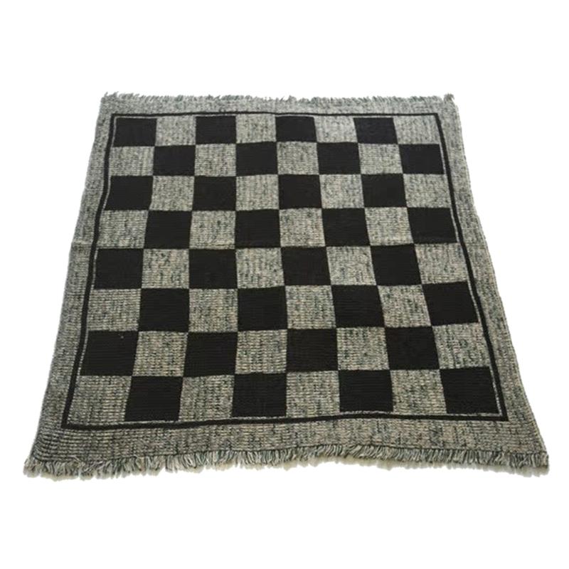 3 in 1 Giant Checkers Set Vintage Giant Checkers Game with Reversible Mat Indoor and Outdoor Board Game for Family