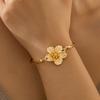 Gold Flower Vintage Elegent Bracelet Necklace Hand Zircon for Women Simple Thin Chain Finger Bracelet Zircon Accessories Gift