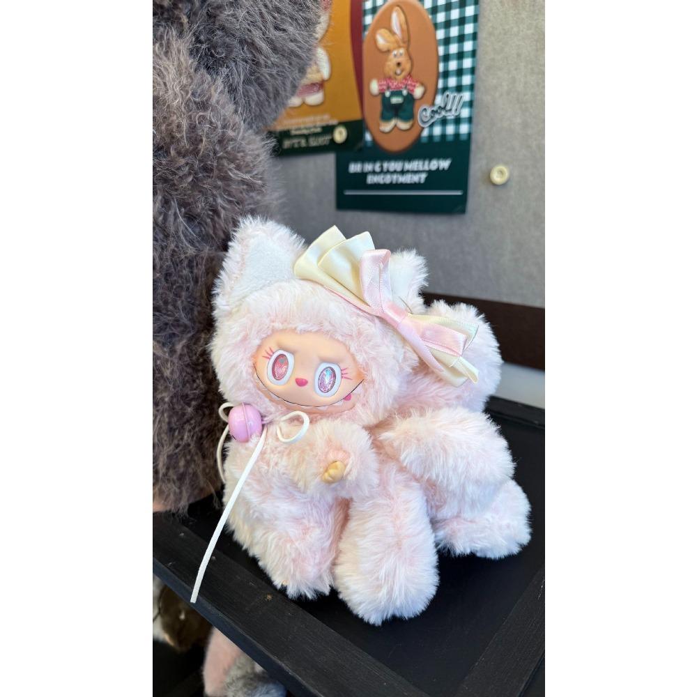 

Девятихвостая лиса превратилась в малыша Эрчуан Тренд Плей Слепая коробка Плюшевая игрушка Виниловое лицо Макарон Высококачественный Подвеска-украшение высокой версии розовый