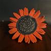 Sonnenblume 3D Echtes Leder Handgefertigt Schlüsselanhänger Taschenanhänger Personalisiert und Minimalistische Dekoration