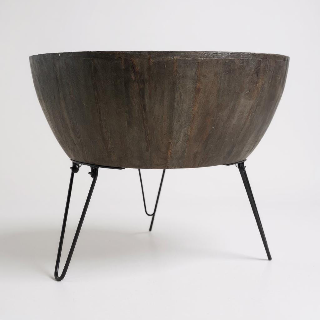 Modern Round Wooden Coffee Table | Solid Wood Center Table with Metal Hairpin Legs | Minimalist Mid-Century Living Room Furniture