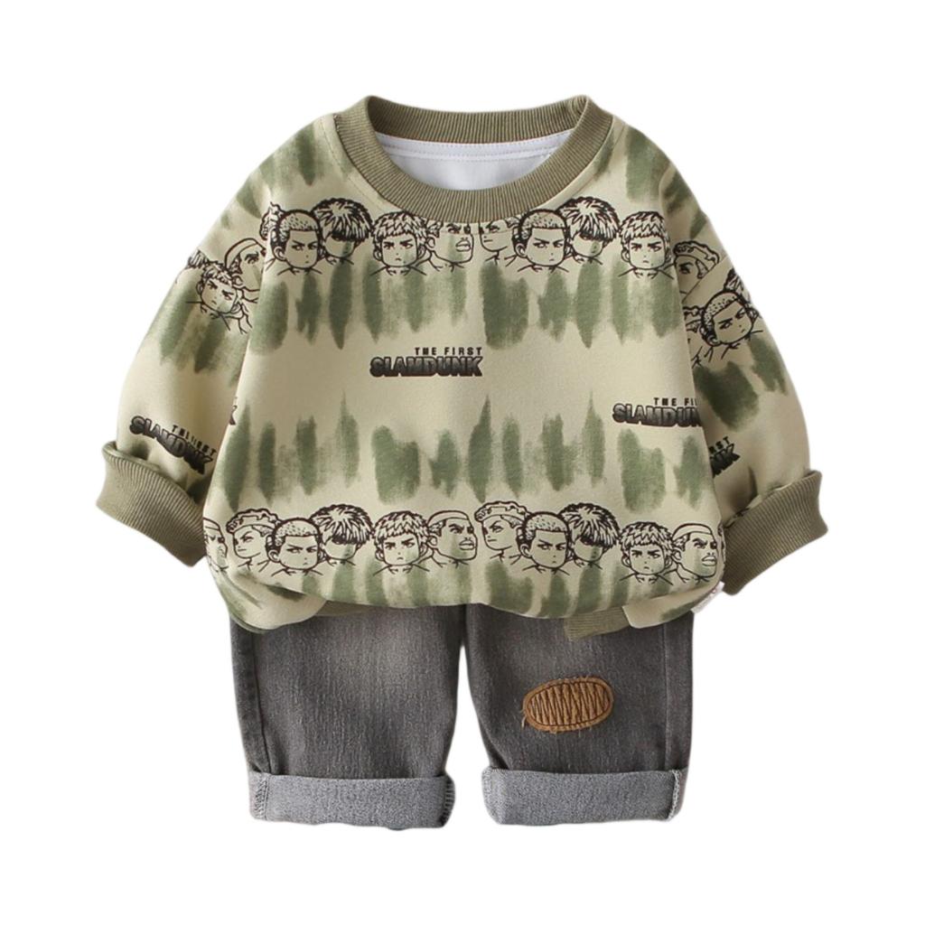 Kids Casual Long-Sleeve Set, Comfortable Daily Wear Outfits