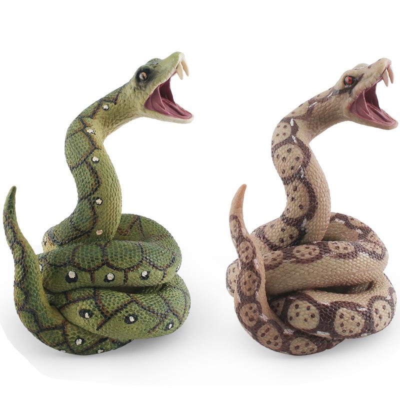 Simulated Jungle Reptile Python Model Children'S Science And Education Cognition Boa Snake Trick Static Desktop Ornament