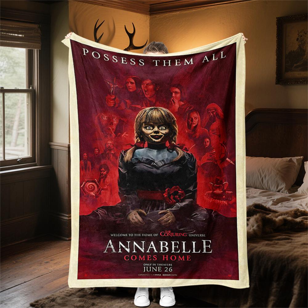1PC ANNABELLE COMES HOME Outdoor Flannel Blanket Soft Plush Decor for Picnics, camping,Bedroom, Playroom, Office1223A