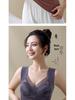806 Women's V-Neck Seamless Lace Warm Vest with Chest Pad - Winter Base Layer