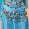 Belly Dance Waist Chain Costume Dance Hip Scarf With Golden Coin Decorative Waist Chain For Professional Dance Performances