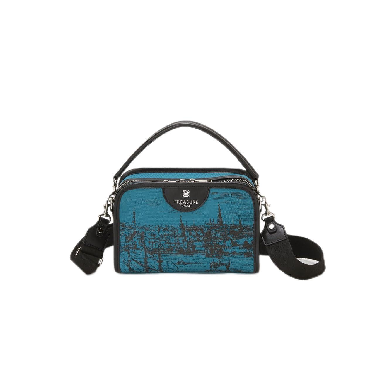 Canvas Print Shoulder Turquoise Blue [TREASURE TOPKAPI] One-Handle Bag,