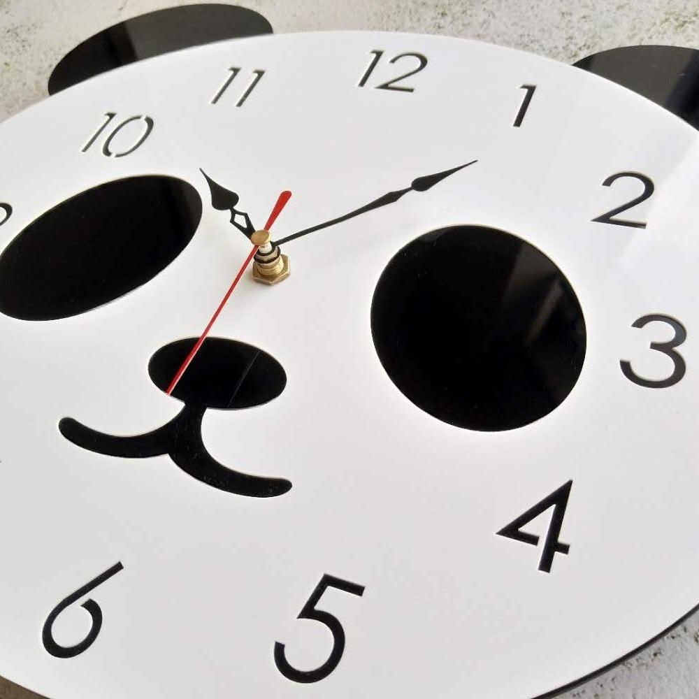 Cartoon Wanduhr Acryl Uhr Nationalschatz Panda Niedlich Minimalistisch Haus Wanduhr