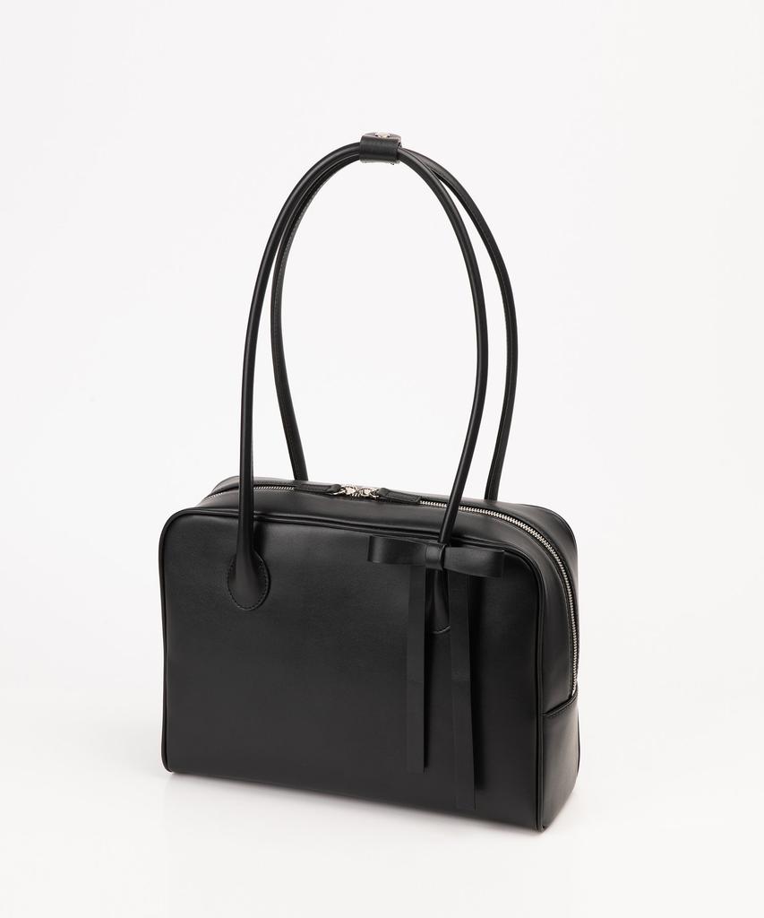 Bowtique Monica Italian Leather Shoulder Bag_Black