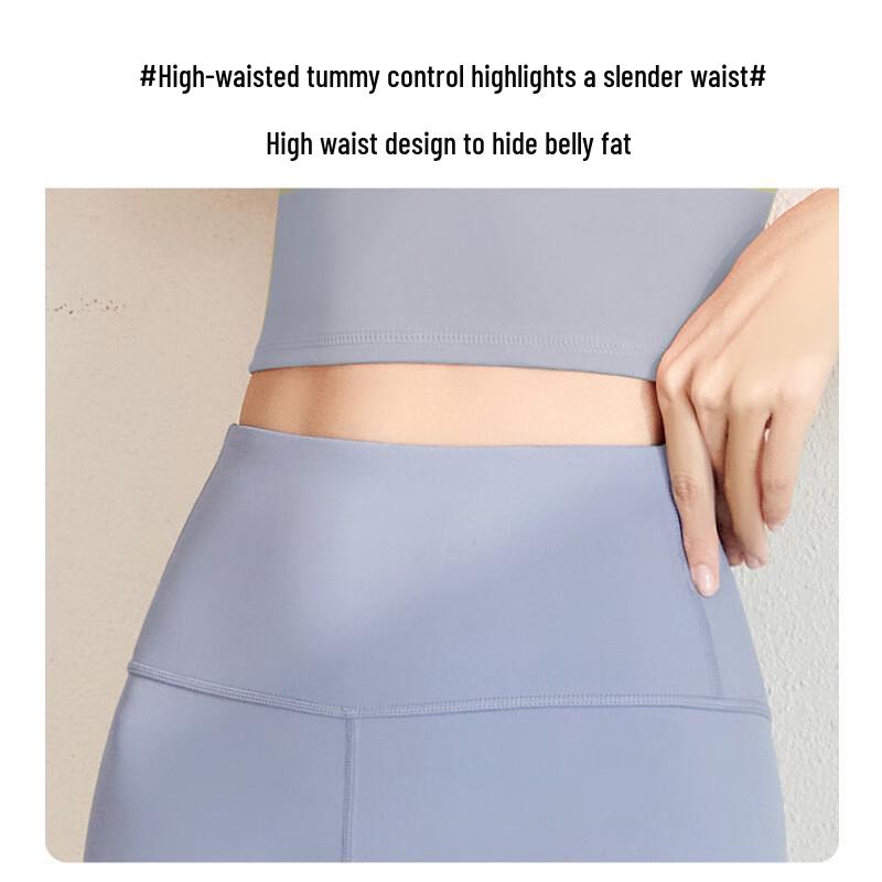 WEZHO High-Waist Seamless Yoga Pants with Mesh Pockets