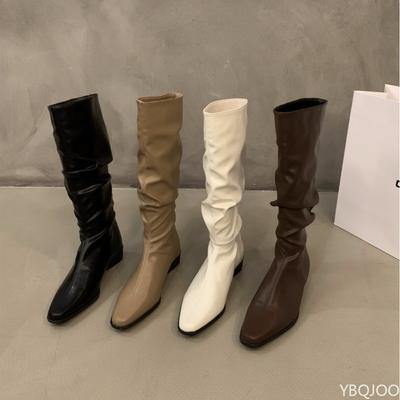 Fashionable Versatile Spring Autumn New Thick Heel Boots Pointed Low Heels Casual Elegant Temperament Slim Women Boots