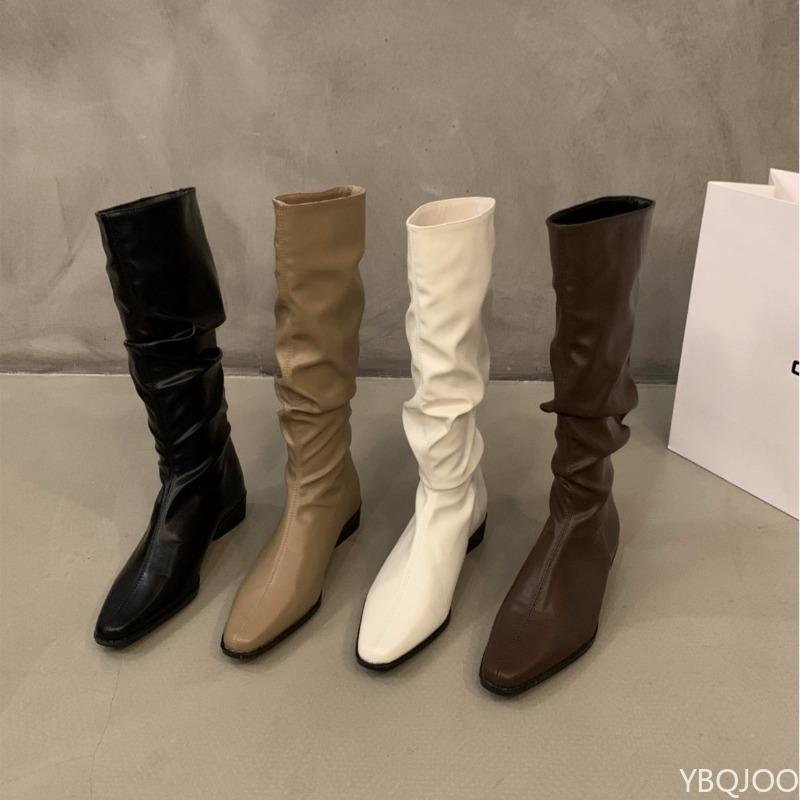 Fashionable versatile Spring Autumn New Thick Heel Boots Pointed Low Heels Casual Elegant Temperament Slim women Boots