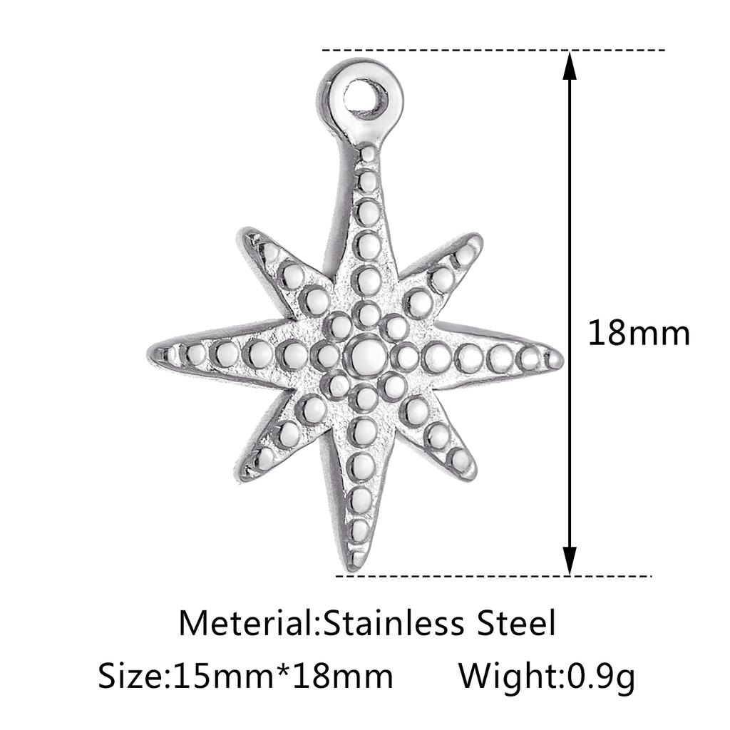 3pcs/Lot Stainless Steel Casting Sunburst Sun Moon Star Charms Pendant For DIY Necklace Bracelet Earrings Jewelry Accessories