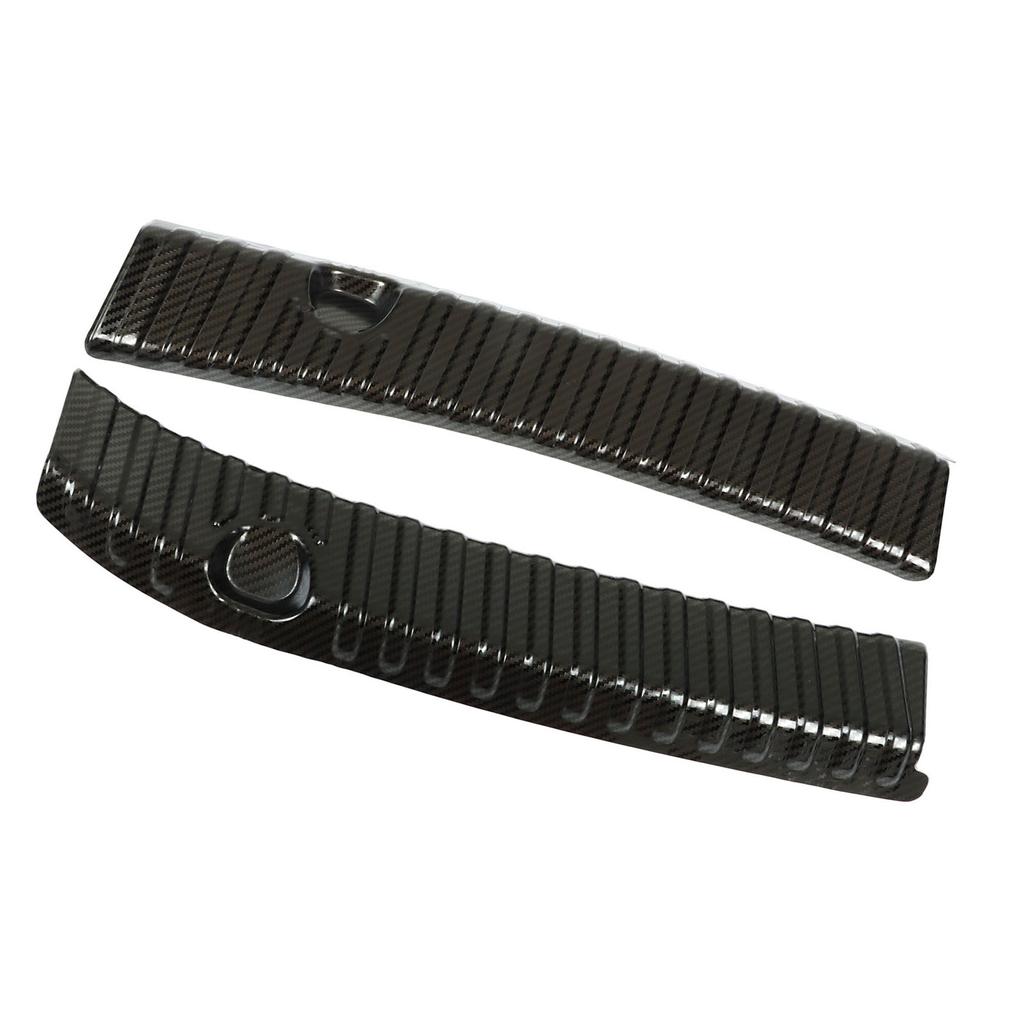 2Pcs Rear Bumper Guard Split Design Stainless Steel Trunk Sill Protector Replacement for Tesla Model Y 2021‑2023 Carbon