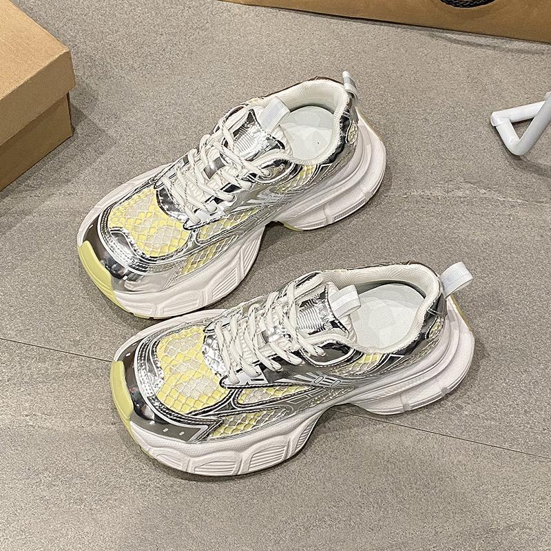 Fashion 5 Cm Platform Women Sneakers 2025 Summer Fashion Thick Soled Shoes Breathable Hollow Mesh Footwear Outdoor Popular