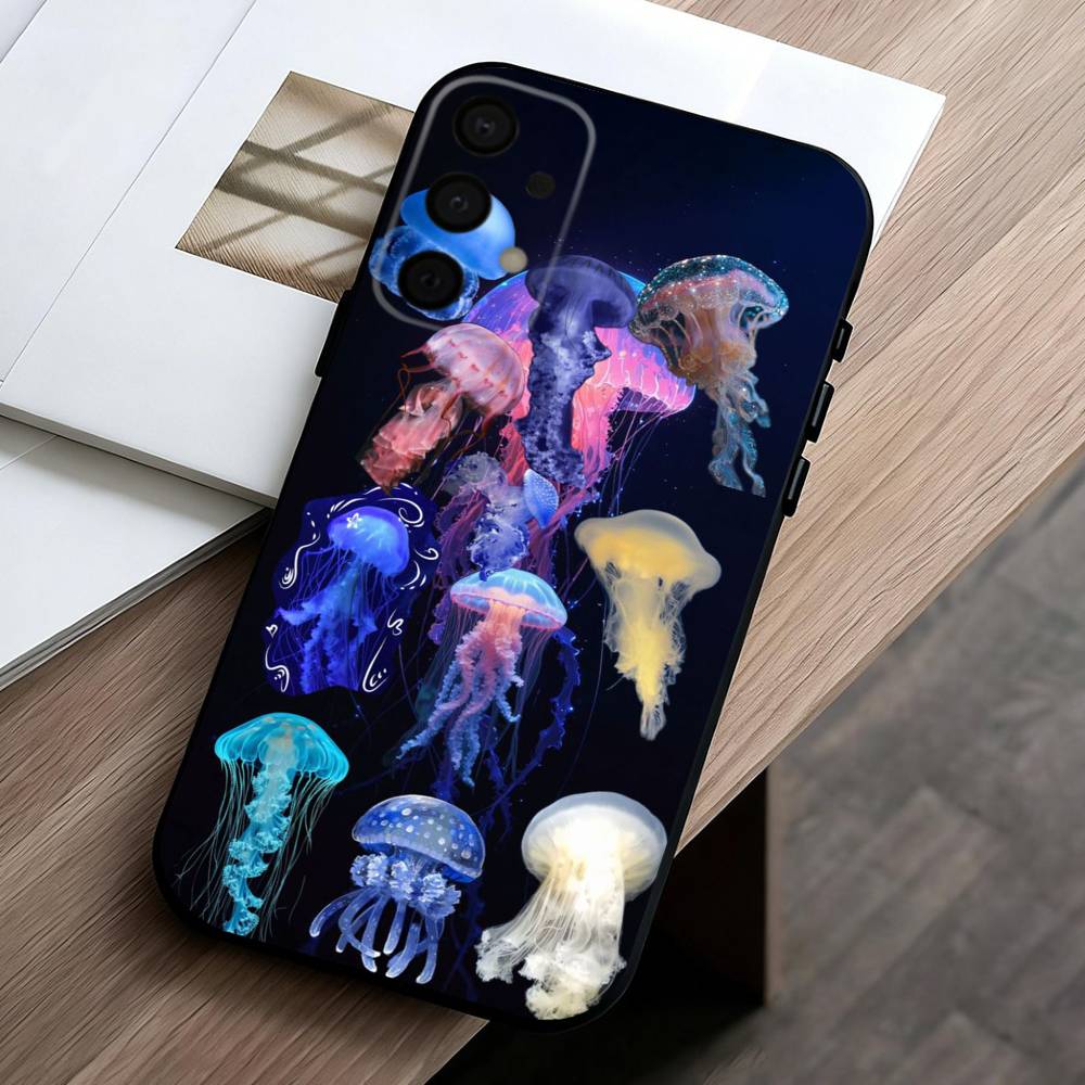 

Pink Jellyfish Tear Phone Case For Samsung Galaxy A73,A72,A71,A70,A53,A52,A51,Others Soft Black Cover Samsung a51 4g