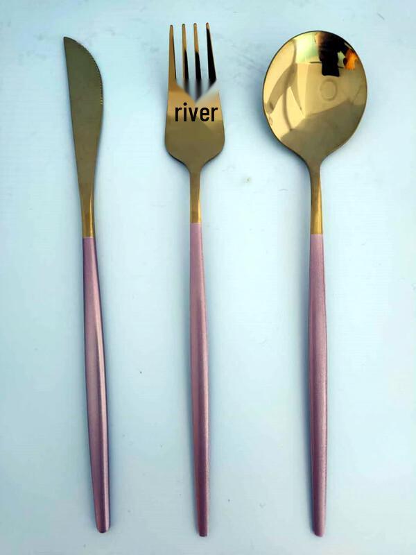 Premium Pink Gold Stainless Steel Dessert Cutlery Set