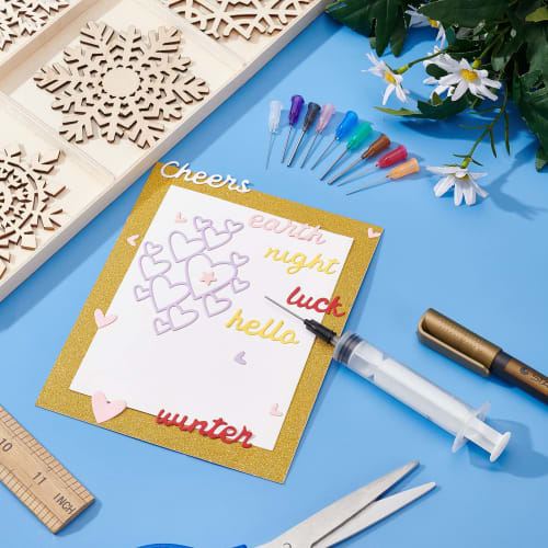 BENECREAT 100-Piece 10-Size Adhesive Needles, Plastic and 201 Stainless Steel, Mixed Colors and Sizes, Replacement Needles, Dispenser Needles, Syringe