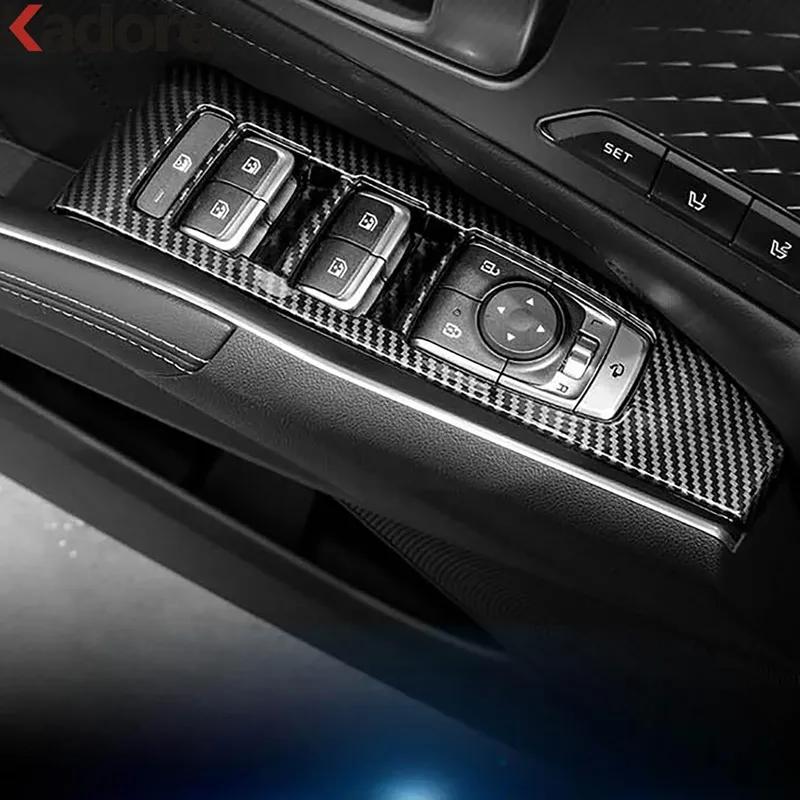 For Kia Sorento - 2024 2025 Carbon Fiber Car Inner Door Window Lift Switch Button Panel Cover Trim Interior Accessories