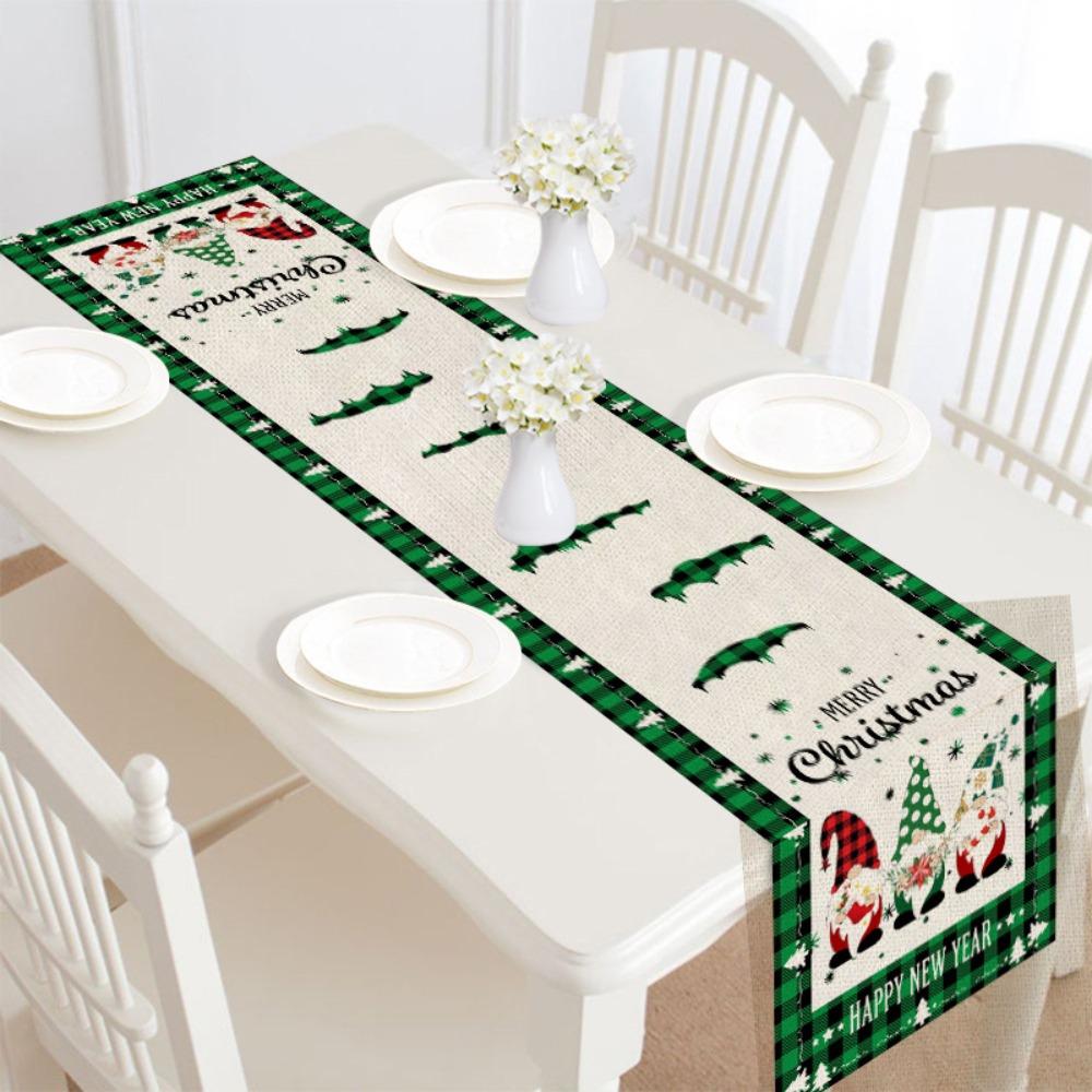 Xmas Ornaments 30x182cm Christmas Table Runner Long Luxury Dacron Table Runner Pastoral Style Vintage Tablecloth Party