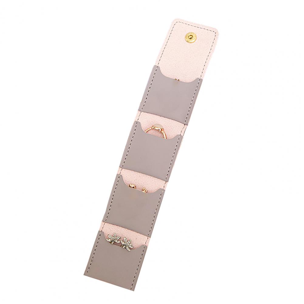 4 Compartments Mini Jewelry Bag Foldable Roll-up Jewelry Storage Pouch Jewelry Organizer For Rings Earrings Necklaces Bracelets