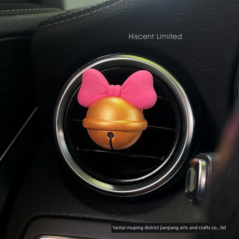 

Cute Black Mermaid Kt Cat Car Air Freshener Vent Decoration Fragrance Diffuser Stone for Girls Car Interior Decoration Lucky Gold Bell