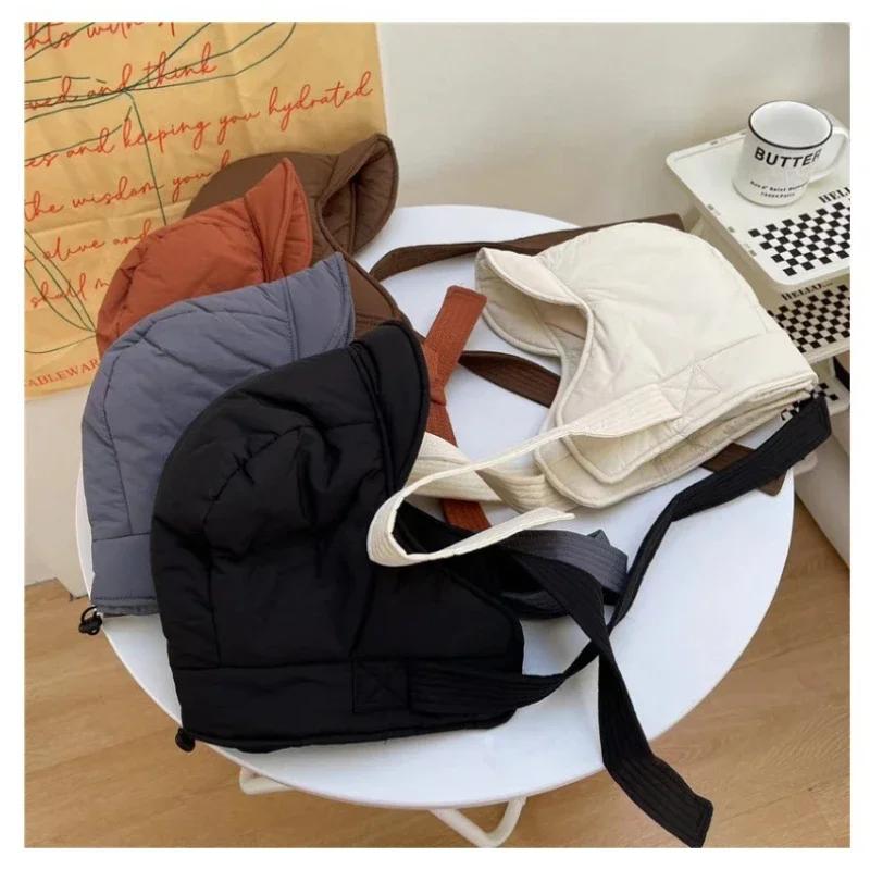 Cappelli Bomber da Uomo e da Donna Inverno Versione Coreana Nuovo Sci Freddo Ciclismo Ispessito Caldo Protezione Orecchie Cinghie Berretti Pullover