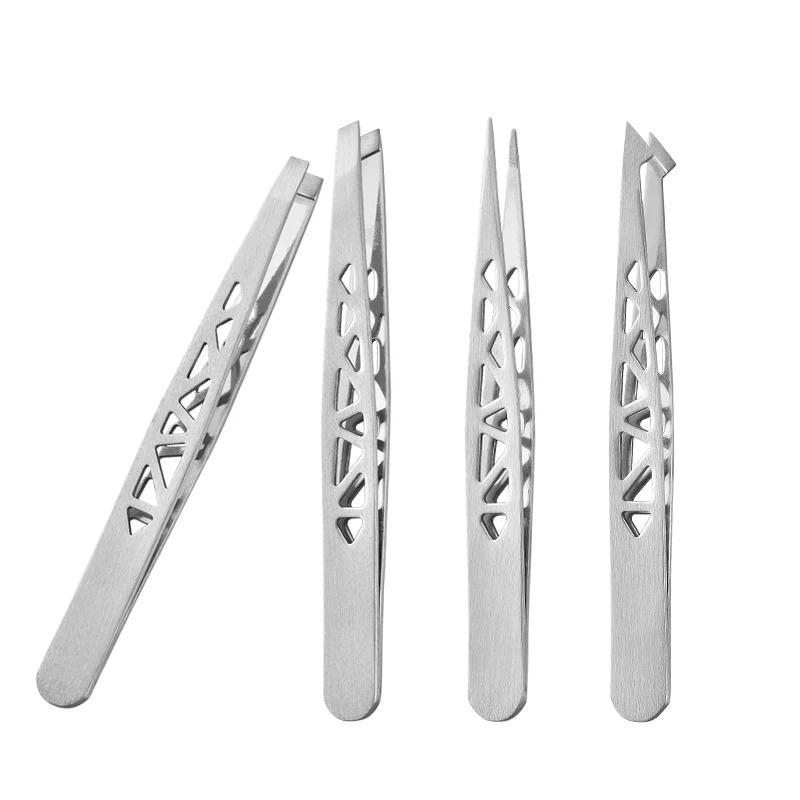4Pcs High-quality Professional Tweezers Set - Perfect For Eyebrow Hair Removal, Eyelash Extensions Tweezers & For Men & Women