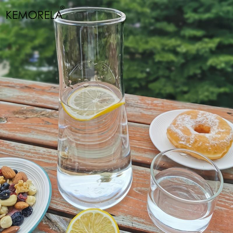 1/2PCS 30oz Clear Bedside Water Carafe Set with Tumbler Glass High Borosilicate Glass Hot Cold Water Pitcher for Juice Tea Coke