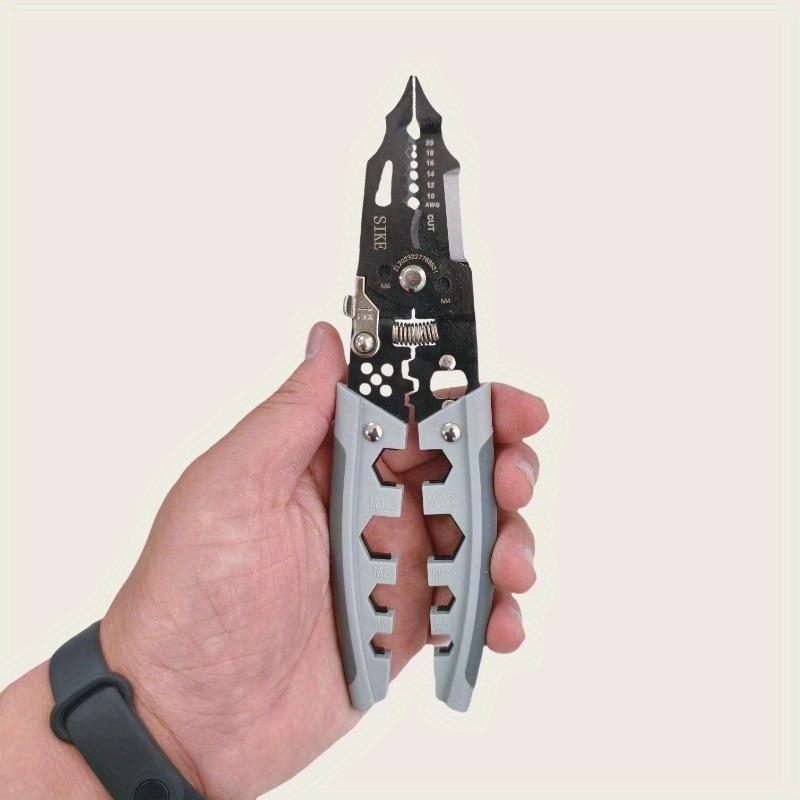 Industrial Grade Wire Stripping Pliers - Chrome Vanadium Steel High Hardness For Cutting Stripping Winding Crimping Electrician. Blue