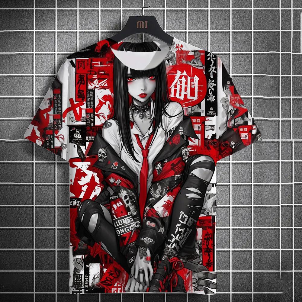 Pánské a dámské letní módní 3D potisk anime potisk tričko ležérní polyesterový kulatý výstřih ležérní trička s krátkým rukávem top