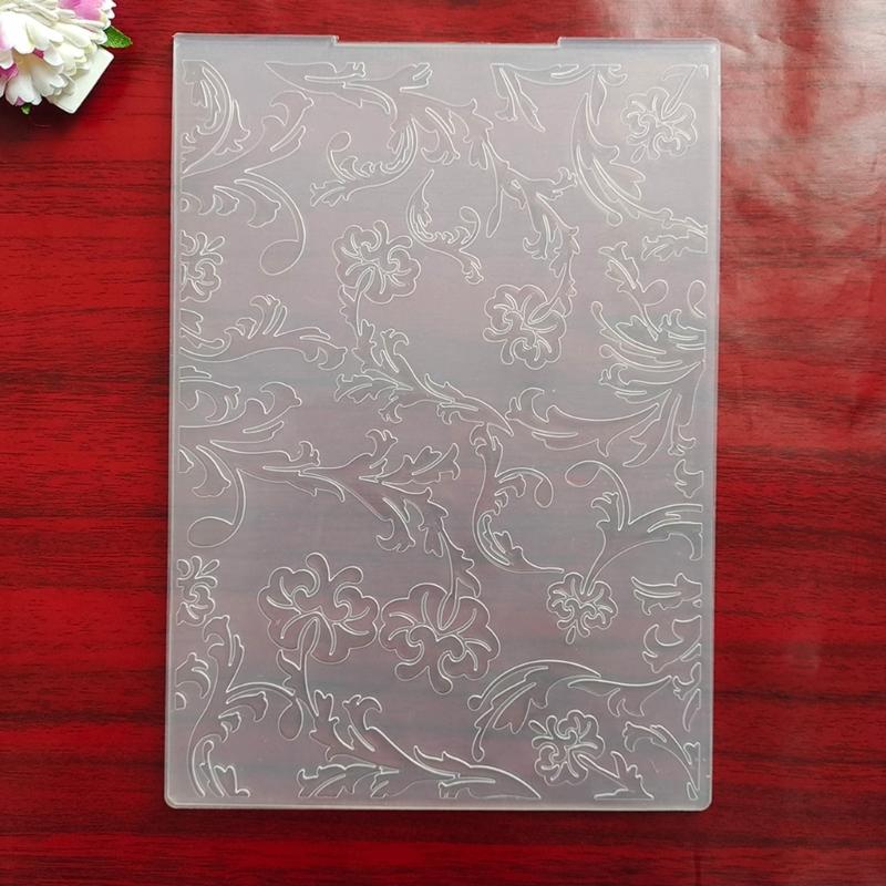 Plastic Embossing Cuts Rectangle Daisy Flower Script Die Stencils for DIY Crafts