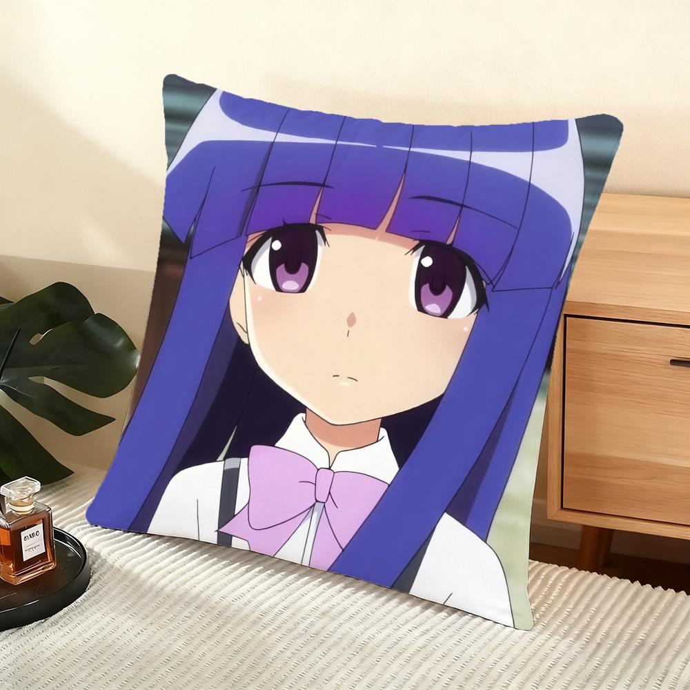 Higurashi When They Cry Cushion Cover Soft Short Plush Pillow Cover Smooth Cozy Texture Aesthetic Cushion Case Home Decor