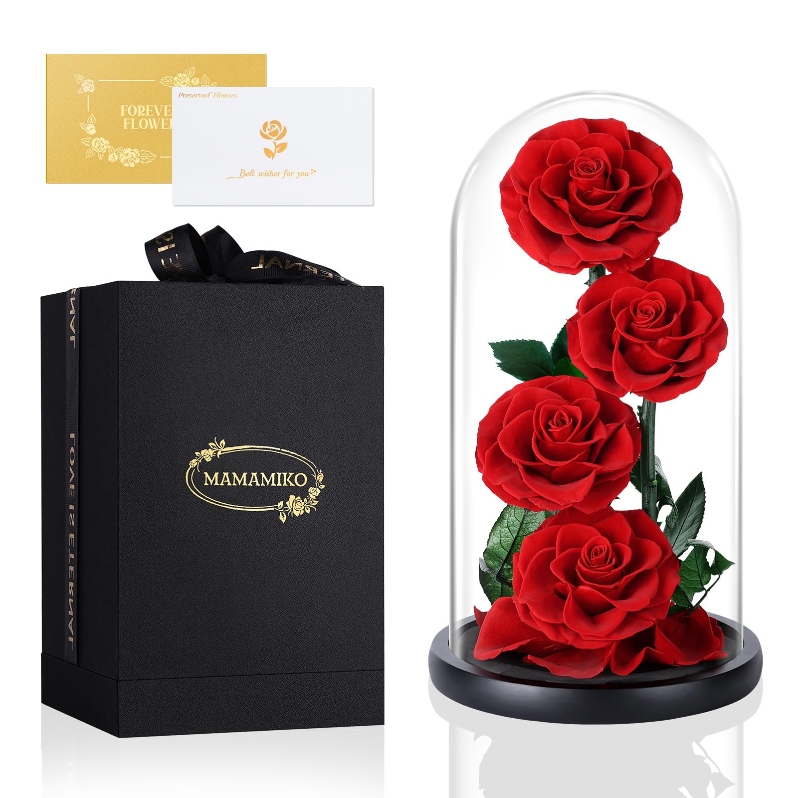 

Сохраненные 4 настоящие розы, которые никогда не увянут в стеклянном куполе, популярный цветочный подарок на день рождения, цветы, красный, цветы, увядать, купол, подарок, праздник, годовщина,